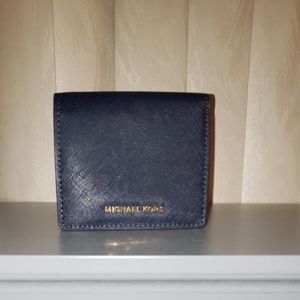 Michael Kors Liane Foldover Wallet Navy Blue